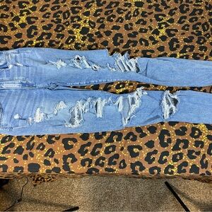 Y2K American Eagle Outfitters Ripped Blue Skinny Jeans